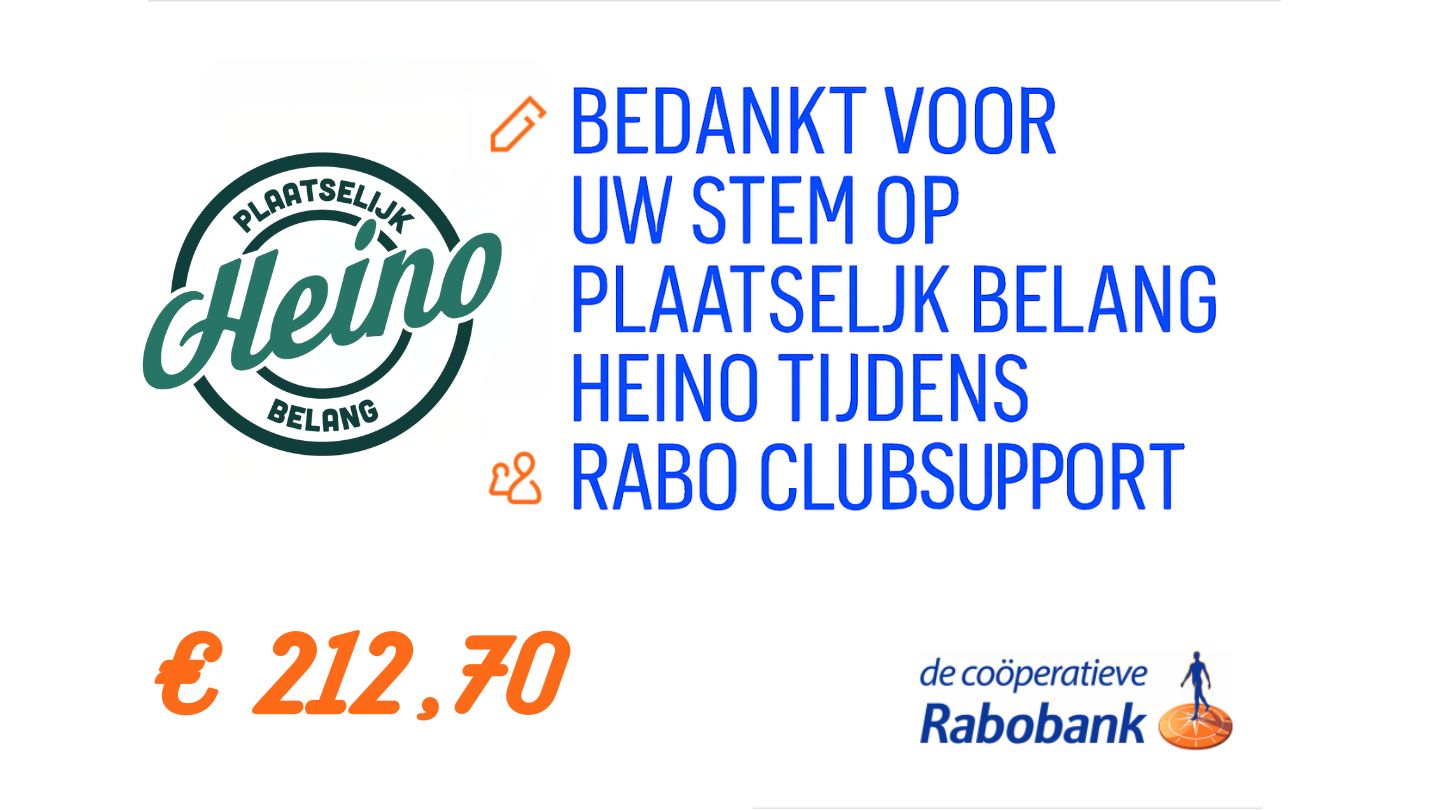 Bedankbanner Rabo ClubSupport